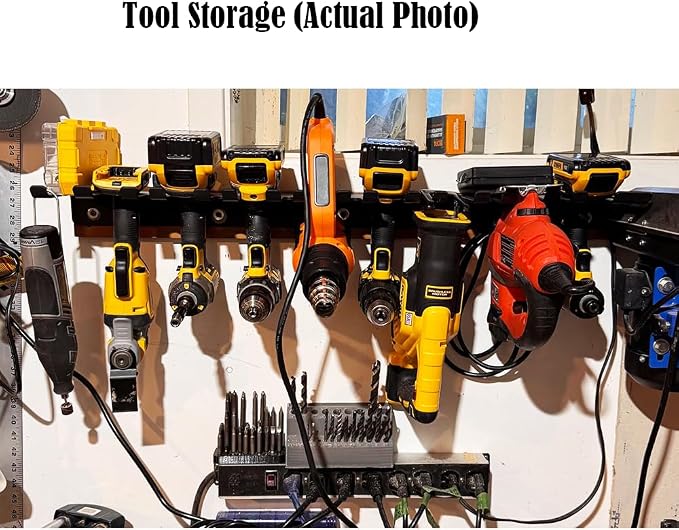 22‘’/25‘’/31‘’Black Wall-Mounted Tool Storage Rack, Suitable - Image 2