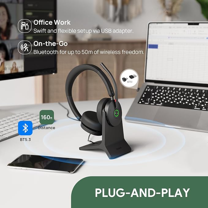 Yealink BH74 Active Noise Canceling Wireless Headset - Image 6