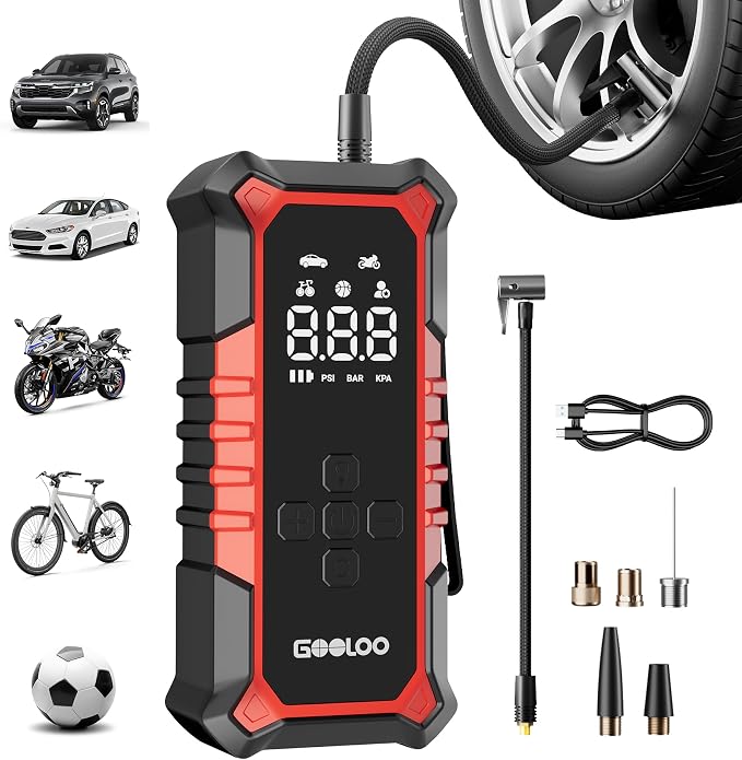 GOOLOO A6 Gear Tire Inflator Portable Air Compressor, 160 PSI Cordless Tire by GOOLOO