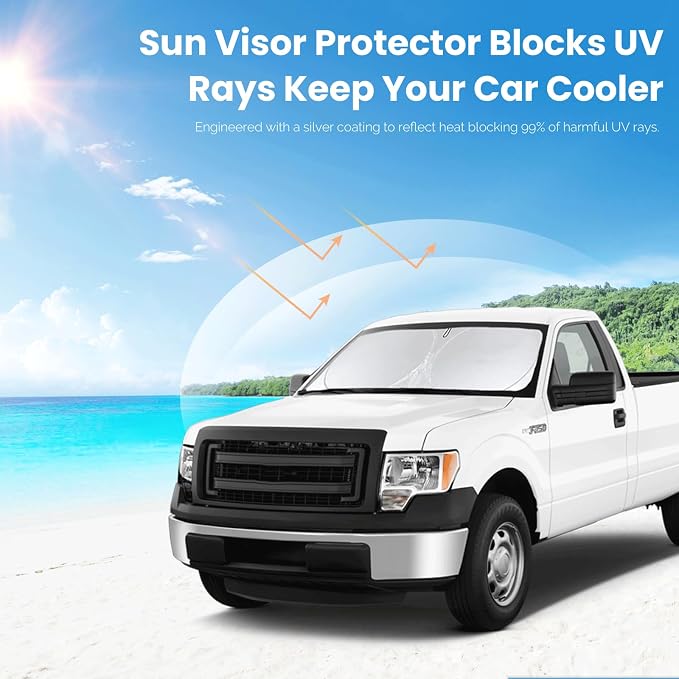 Foldable Windshield Sun Shades for 2021-2023 Nissan Frontier, Sunshade Cover - Image 6