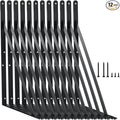 12 Pack L16 x H 10" Black Heavy Duty Shelf Brackets by MHMYDZ