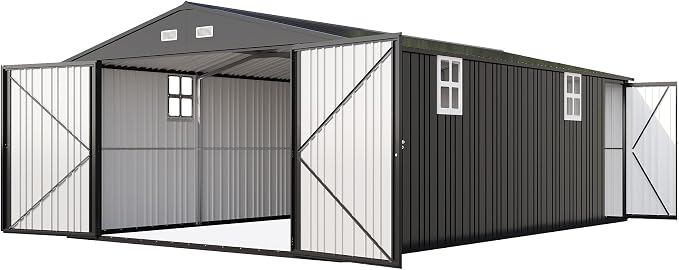 AMERLIFE 13.2x21x8.4 FT Outdoor Metal Garage Shed, Extra Large Storage Shed - Image 8