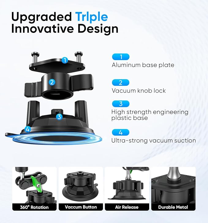 MAGIC JOHN Car Phone Holder, Ultra-Durable Mteal Phone Holders - Image 7