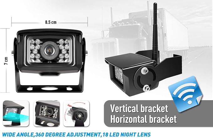 Digital Wireless Backup Camera System Kit, IP69 Waterproof Wireless Rear View - Image 5