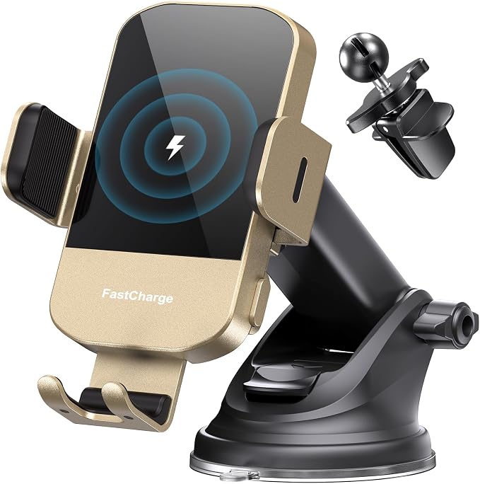 CHGeek Wireless Car Charger, 15W Fast Charging Auto Clamping Car Charger Phone by CHGeek