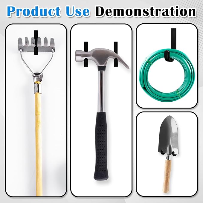 8 Pcs J Tool Hooks Plastic Multi Purpose Shed Organizer Accessories - Image 3