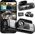 4K 3 Channel Dash Cam Front and Rear/Inside, 360°Dash Camera by BOTSLAB