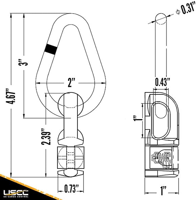 US Cargo Control Double Stud L Track Fittings - Image 9