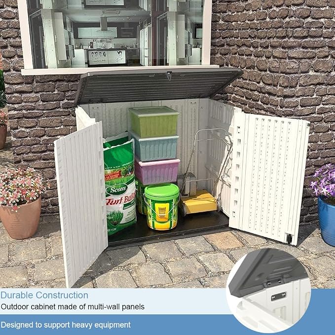 KINYING Outdoor Storage Shed-Horizontal Storage Cabinet Waterproof - Image 4