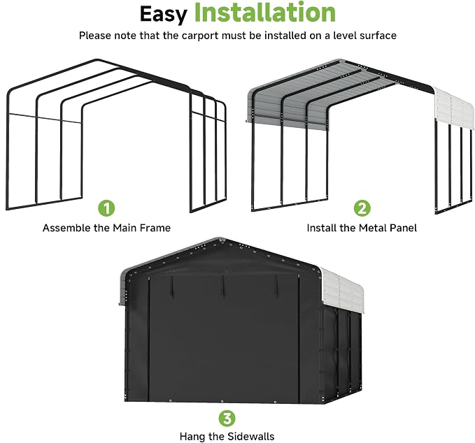 Real Relax 10×15FT Heavy Duty Carport - Image 6