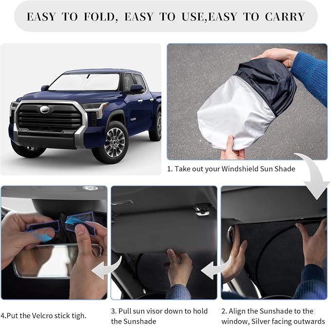 Sun Shade Sunshade for Toyota Tundra 2022-2024 2025 2026 Windshield Cover - Image 6