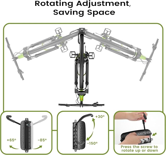 Swivel Bike Wall Mount, 150° Swivel Vertical Bike Rack Wall Hanger Holds up to - Image 2