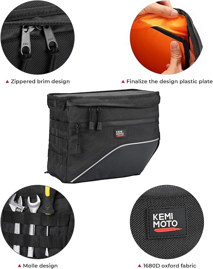 KEMIMOTO Upgrade Motorcycle Saddle Bags Middle-Sized Throw Over Saddlebags - Image 4