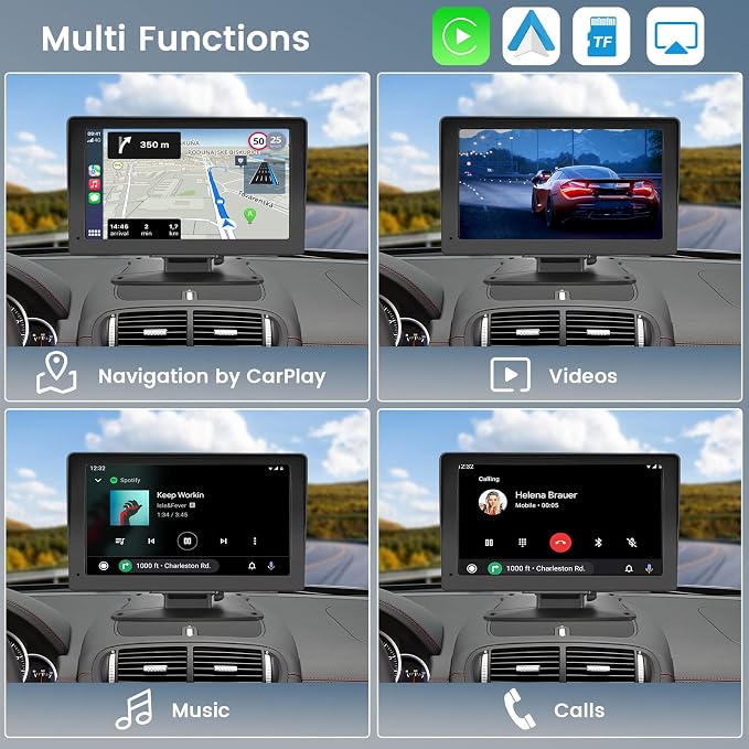 【64G TF Card】 Portable Wireless Apple CarPlay and Android Auto Screen - Image 3
