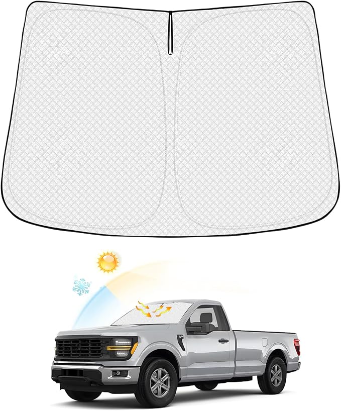 Windshield Sun Shade for Ford F-150 2021-2025 2026 F150 Accessories Thicken by Canvcle