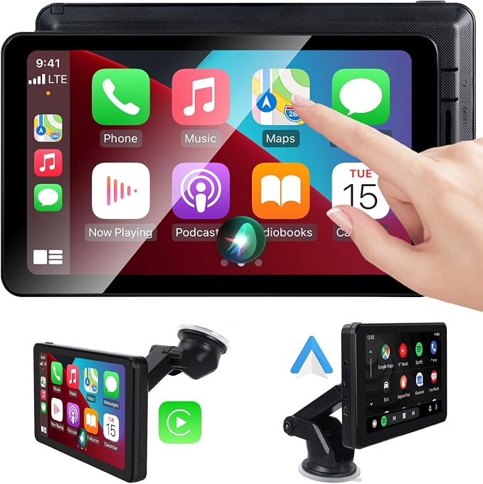Compatible Wireless Apple CarPlay Android Auto Screen by Aonerex