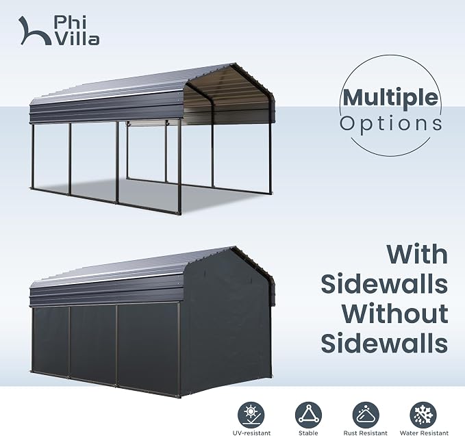 PHI VILLA 10 x 15 ft Heavy Duty Carport - Image 8