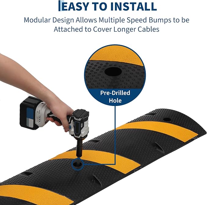 6FT Speed Bumps Wite End for Road, Heavy-Duty 25, 000 Lbs Capacity Traffic - Image 6