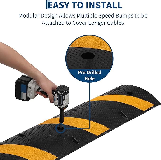 6 ft Speed Bumps Wite End for Road, Heavy-Duty 25, 000 LBS Capacity Traffic - Image 5
