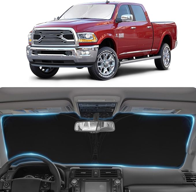 Sun Shade for Dodge RAM 2500 3500 2013-2025 2026 Truck Accessories Front Window by SLOGENTO