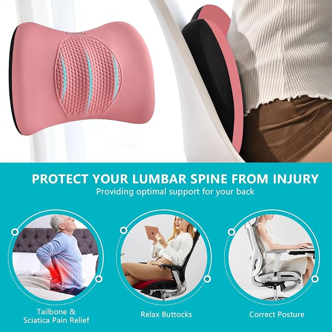 FLORICH 3 PCS Seat Cushion for Carseat Lumbar Support Pillow Car Neck Headrest - Image 4