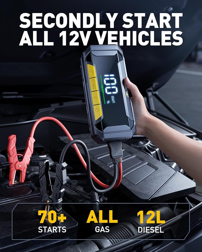 AUXITO 8000A Car Battery Jump Starter Boost Force Start Function Jump Box 60W - Image 2