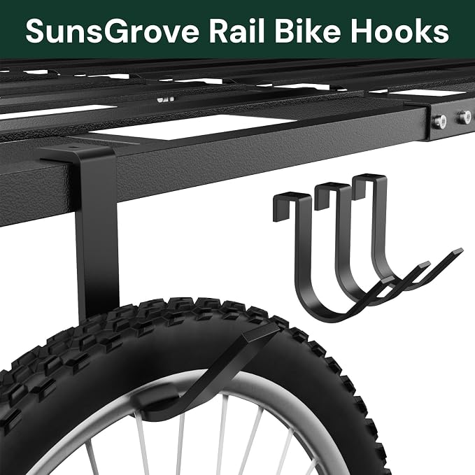 SunsGrove Heavy-Duty 4-Pack Overhead Garage Ceiling Storage Hooks, Add-On - Image 8