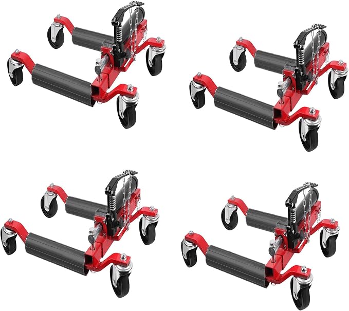 4 Pcs Car Wheel Dolly with Hydraulic Tire Jack, 1500LBS Capacity Trailer Dolly by GarveeTech