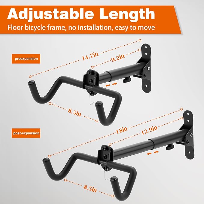 2PACK Bike Rack Garage Bike Wall Mount Bicycle Wall Hanger Bike Hook Bike - Image 3