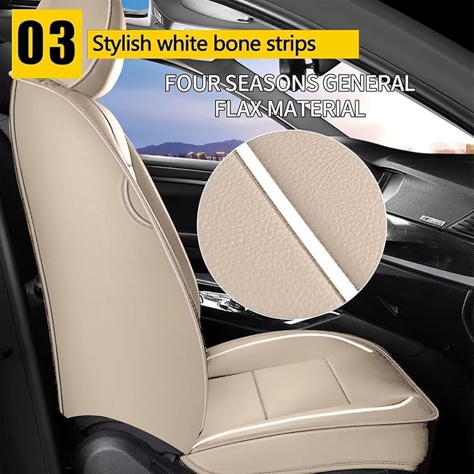 YORKNEIC Leather Car Seat Covers Fit - Image 4