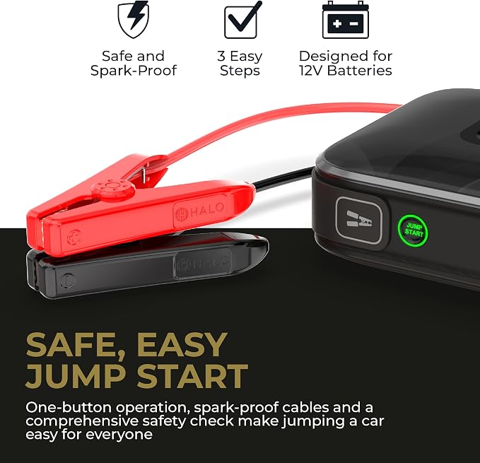 HALO Bolt Ultimate 3 Portable Car Battery Jump Starter | 130 PSI Air Compressor - Image 5