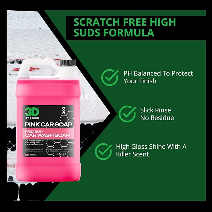 3D Pink Car Soap – 1 Gallon |pH Neutral Car Wash Soap - Image 3