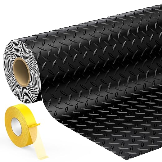 7.8 x 20 FT Garage Floor Mat, 2.8mm Thickness Diamond Plate Vinyl Garage by Geemax