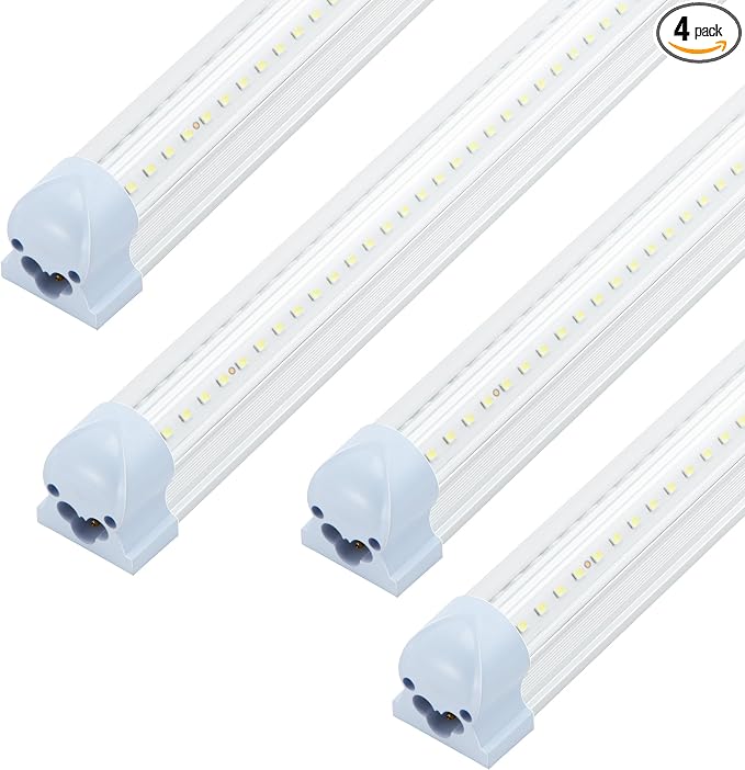 T8 LED Shop Lights 4FT, 4 Pack LED Garage Lights 50W 9600LM 6000K, Linkable by Unknown