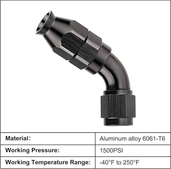 EVIL ENERGY 4AN 60 Degree PTFE One Piece Full Flow End Hose Fitting Aluminum - Image 3