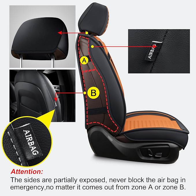 LINGVIDO Car Seat Covers, Breathable and Waterproof Faux Leather Automotive - Image 3