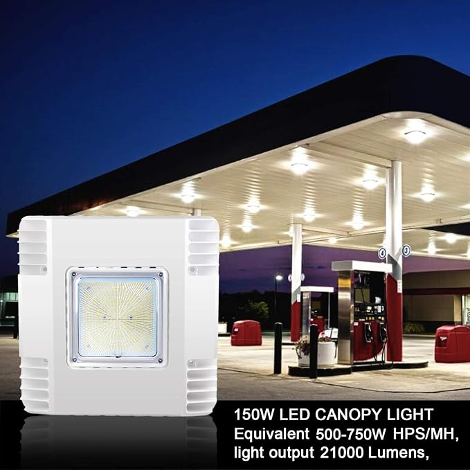 OSTEK LED Gas Station Canopy Light, 150W Carport Ceiling Light 5700K, Outdoor - Image 6