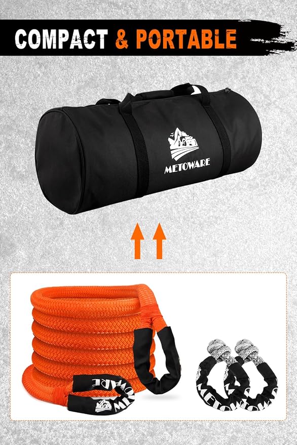 METOWARE Kinetic Recovery Rope 56, 000 LBS Heavy Duty Snatch Strap - Image 5