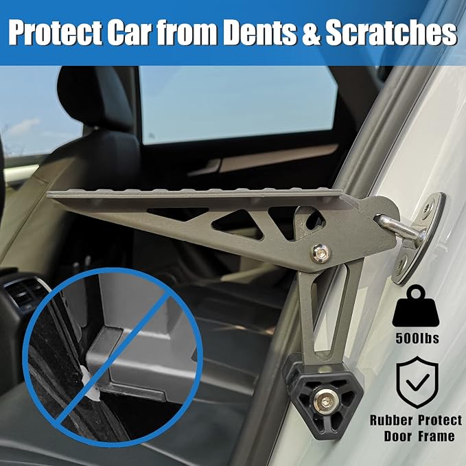 TOOENJOY Universal Fit Car Door Step, Foldable Roof Rack Door Step Up on Door - Image 4