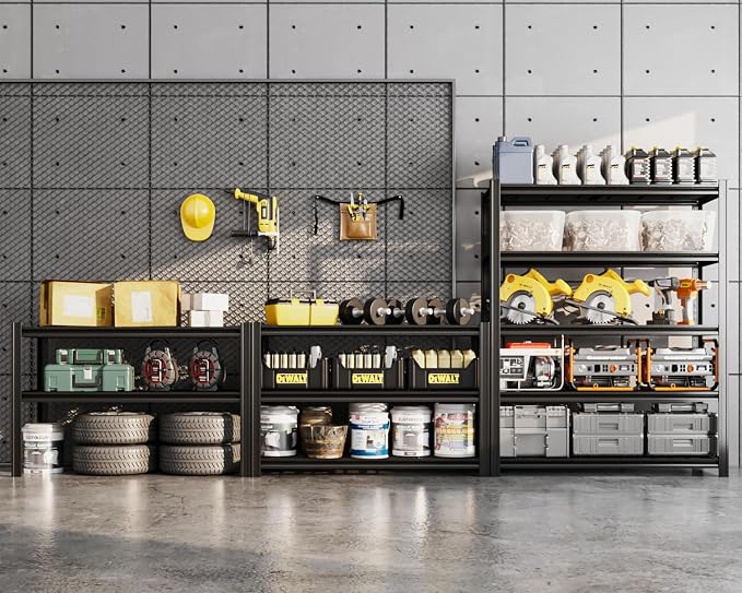 5 Tier Metal Shelving Unit 84" H x 48" W x 24" D, 3000LBS Adjustable Storage - Image 2