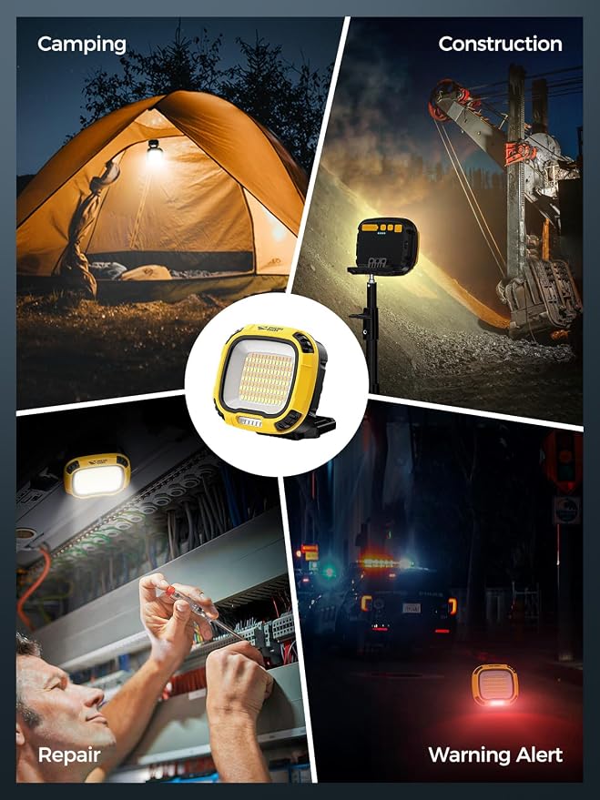 Smiling Shark Working Light, LED Work Light 4000 Lumen 18 Light Mode USB - Image 5