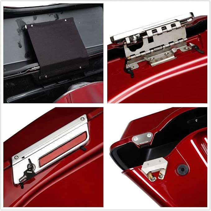 XFMT Motorcycle Stretched Saddlebags 5" Extended Hard Saddle Bags - Image 7