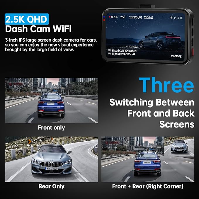 Dash Cam Front and Rear, Dash Camera - Image 7