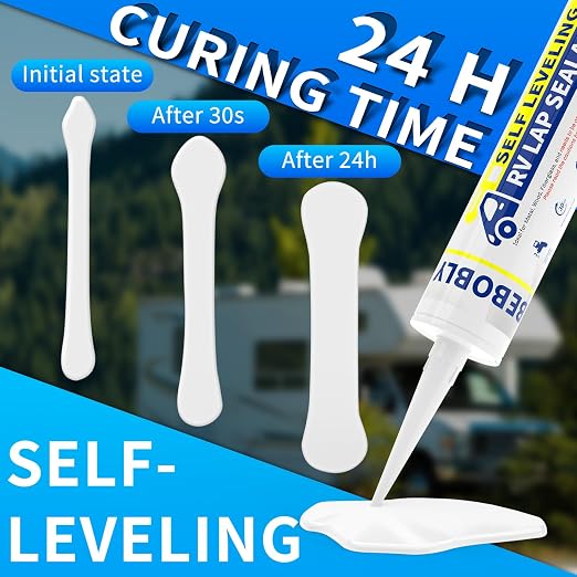 RV Roof Sealant, Self Leveling Lap Sealant White, RV Caulking Sealant Waterproof - Image 4