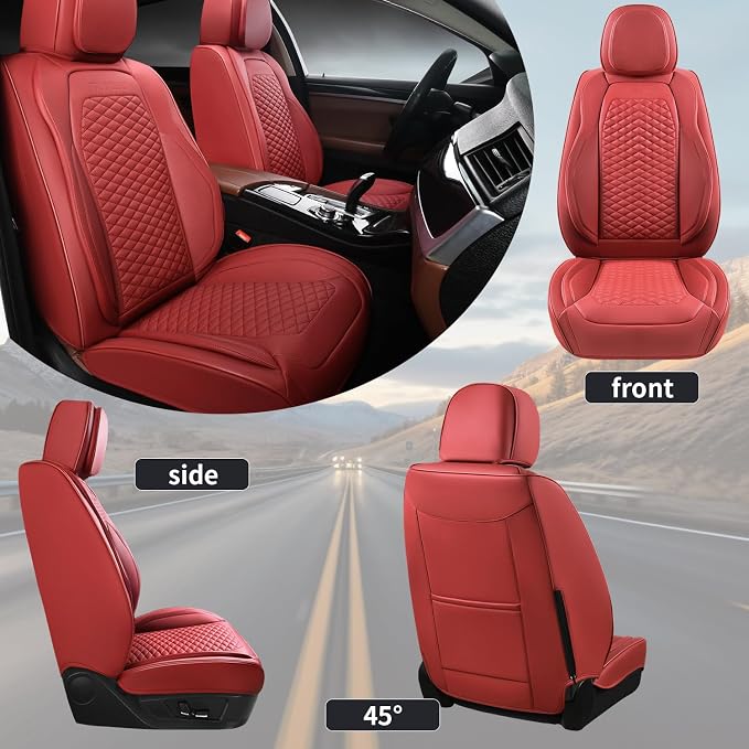 2 Packs Car Seat Covers Leather Car Seat Covers Universal Seat Covers - Image 8