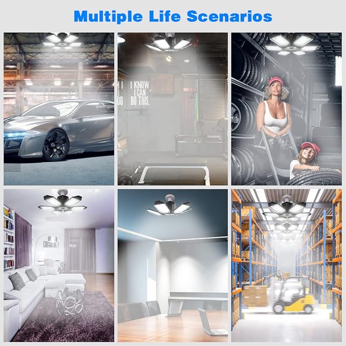 LED Garage Light - 160W LED Garage Ceiling Lights 16000LM Super Bright Garage - Image 6
