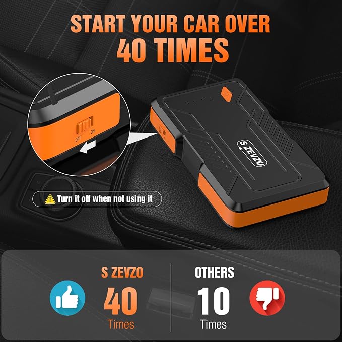 S ZEVZO Jump Starter 1000A Peak Portable Jump Starter - Image 6