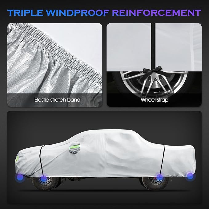 Car Cover Custom Fit for Toyota Tacoma 2005-2023, 6 Layers Truck Cover - Image 6