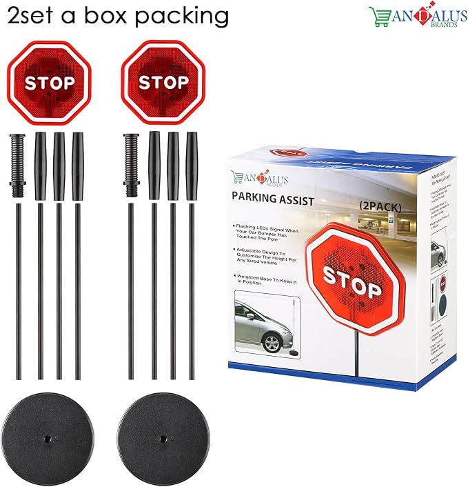Andalus Brands Flashing LED Stop Sign Garage Parking Assistant System | Bumper - Image 5