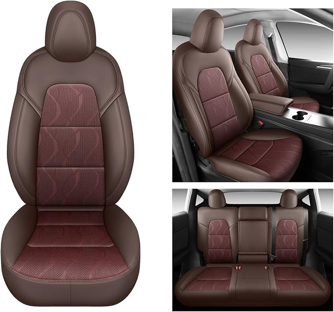 Tesla Model Y Seat Cover Full Set, Faux Leather Tesla Car Seat Cover, Perfect - Image 2